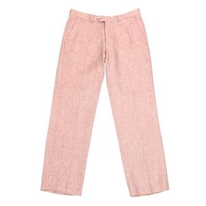 Angelico Men's Sorrento Linen Trouser Dress Pants Size 30 30X29 Pink-ish Red